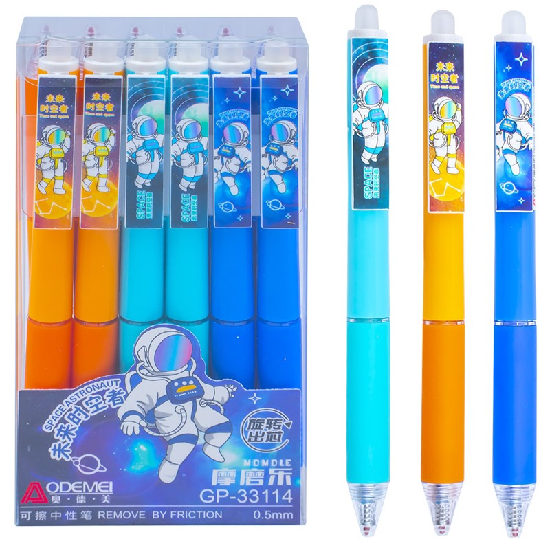 Pix cu cerneala albastra termosensibila, imprimeu astronaut, clips de prindere, mecanism prin rasucire - imagine 4